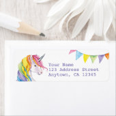 Rainbow Unicorn-Rücksendeadressen-Aufkleber (Insitu)