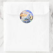 Rainbow Unicorn Runder Aufkleber (Tasche)
