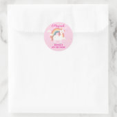 Rainbow Unicorn Runder Aufkleber (Tasche)