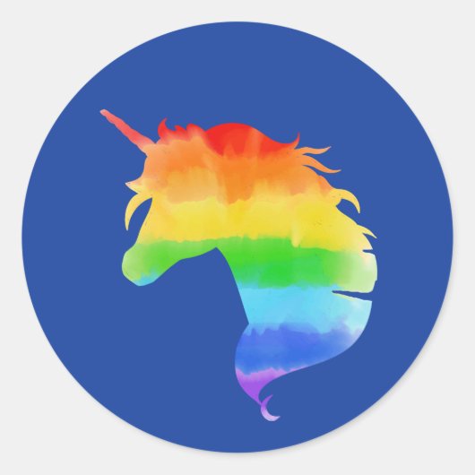 Rainbow Unicorn Runder Aufkleber (Vorderseite)