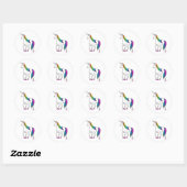 RAINBOW UNICORN RUNDER AUFKLEBER (Blatt)