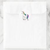 RAINBOW UNICORN RUNDER AUFKLEBER (Tasche)