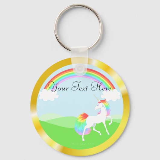 Rainbow Unicorn Schlüsselanhänger (Vorderseite)