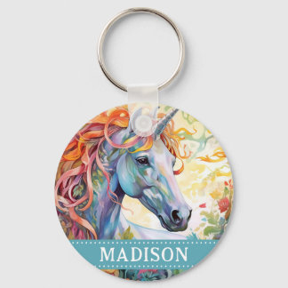 Rainbow Unicorn Schlüsselanhänger mit Individuelle