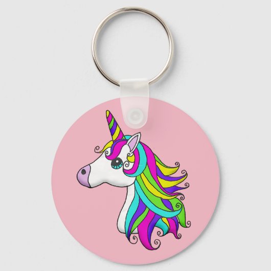 Rainbow Unicorn Schlüsselkette Schlüsselanhänger (Vorderseite)