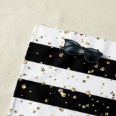 Rainbow Unicorn, Schwarz-weiß gestreift - Personal Strandtuch (Beispiel)