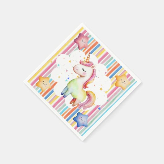 Rainbow Unicorn Serviette (Ecke)
