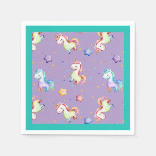 Rainbow Unicorn Serviette (Vorderseite)