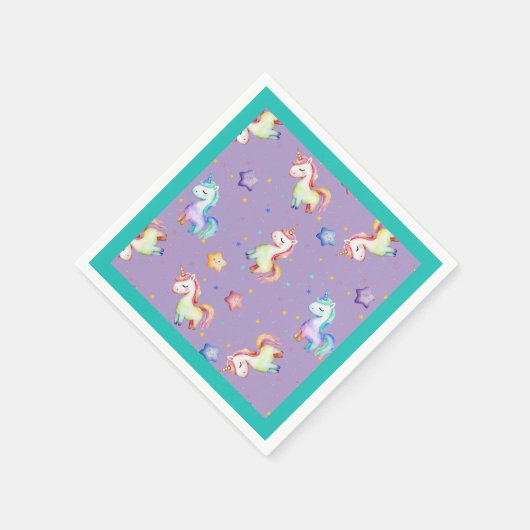 Rainbow Unicorn Serviette (Ecke)