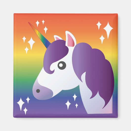 Rainbow Unicorn Sparkle Emoji Magnet (Vorne)