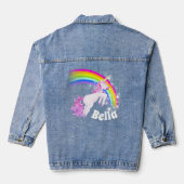 Rainbow Unicorn Springmädchen Jeansjacke (Rückseite)