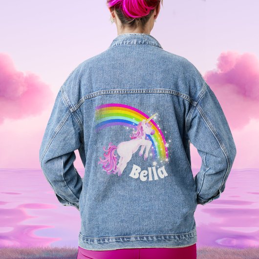 Rainbow Unicorn Springmädchen Jeansjacke