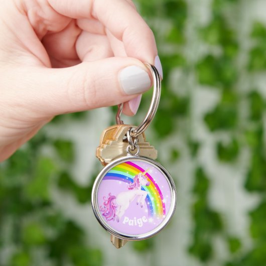 Rainbow Unicorn Springmädchen Schlüsselanhänger (Hand)