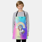 Rainbow Unicorn Stars Holographi Schürze (Getragen)