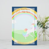 Rainbow Unicorn Stationery Briefpapier (Stehend Vorderseite)