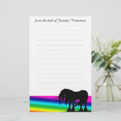 Rainbow Unicorn Stationery mit Linien Briefpapier (Stehend Vorderseite)