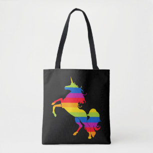 Rainbow Unicorn Streifen farbenfroh Tasche