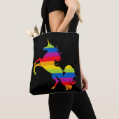 Rainbow Unicorn Streifen farbenfroh Tasche (Von Nahem)