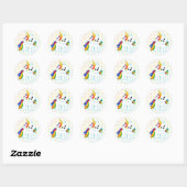 Rainbow Unicorn-Süsse Runder Aufkleber (Blatt)