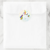 Rainbow Unicorn-Süsse Runder Aufkleber (Tasche)