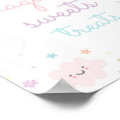 Rainbow Unicorn Süßigkeiten und Leckereien Geburts Poster (Ecke)