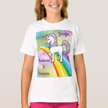 Rainbow & Unicorn T - Shirt Girls Shirt Persönlich