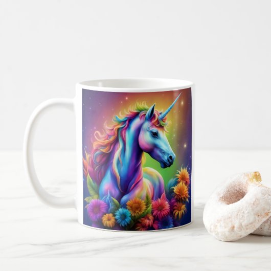 Rainbow Unicorn-Tasse Kaffeetasse (Mit Donut)