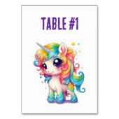 Rainbow Unicorn-Tischnummern Sitzplätze Tischnummer (Rückseite)