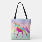 Rainbow Unicorn Tote Bag Tasche (Rückseite)