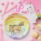 Rainbow Unicorn träumen immer mit Goldkonfetti Pappteller (Party)
