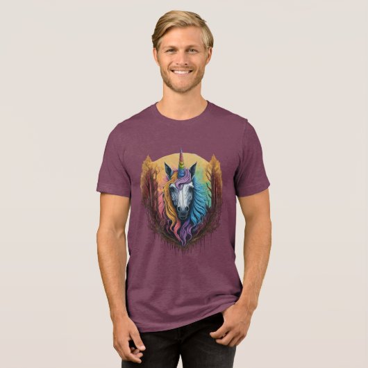 Rainbow Unicorn Tri-Blend Shirt (Vorderseite voll)