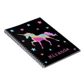 Rainbow Unicorn und Stars Notebook Notizblock (Rechte Seite)