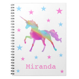 Rainbow Unicorn und Stars Notebook Notizblock