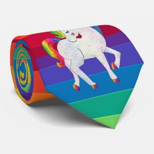 Rainbow Unicorn Unicorns Neckties Neck Tie Krawatte