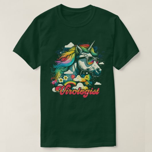 Rainbow Unicorn Virologist T-Shirt (Design vorne)