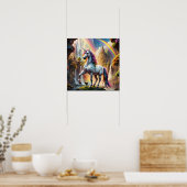 Rainbow Unicorn vor Castle Poster (Küche)