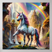 Rainbow Unicorn vor Castle Poster (Vorne)