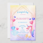 Rainbow Unicorn, Wasserfarbe Geburtstag Einladung (Vorderseite)