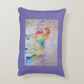 Rainbow Unicorn Wasserfarbe Lila Liebe Kissen (Rückseite(Vertikal))