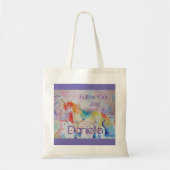 Rainbow Unicorn Wasserfarbe Lila Niedliche Kinder Tragetasche (Vorne)