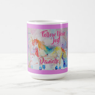 Rainbow Unicorn Wasserfarben Kinder Tasse