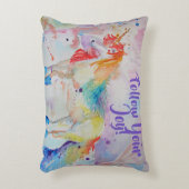 Rainbow Unicorn Wasserfarbenkissen Dekokissen (Vorderseite(Vertikal))