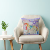 Rainbow Unicorn Wasserfarbenkissen Kissen (Stuhl )