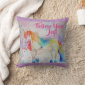 Rainbow Unicorn Wasserfarbenkissen Kissen (Decke)