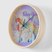 Rainbow Unicorn Wasserfarbenkissen Uhr (Winkel)