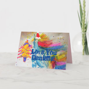 Rainbow Unicorn Weihnachten Liebe You Watercolor C Karte