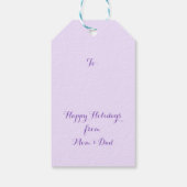 Rainbow Unicorn Weihnachtsfest Glitzer Lila Geschenkanhänger (Rückseite)