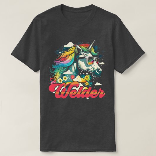 Rainbow Unicorn Welder T-Shirt (Design vorne)