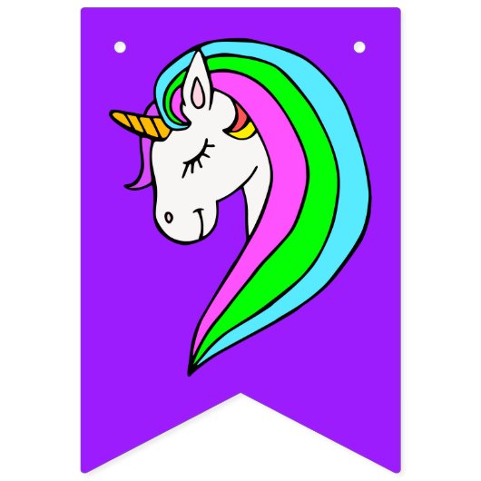 Rainbow Unicorn Wimpelkette (Elfte Fahne)