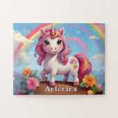 Rainbow Unicorn Wonders Personalisiert Puzzle (Horizontal)